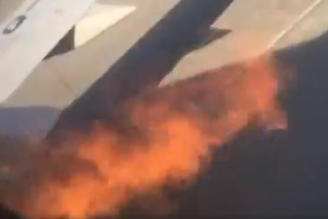 A Utair plane had flames coming out of the engine