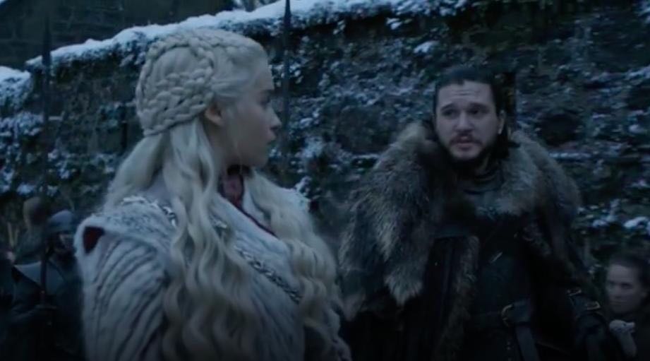 Daenerys' wig features a single plait on a the side