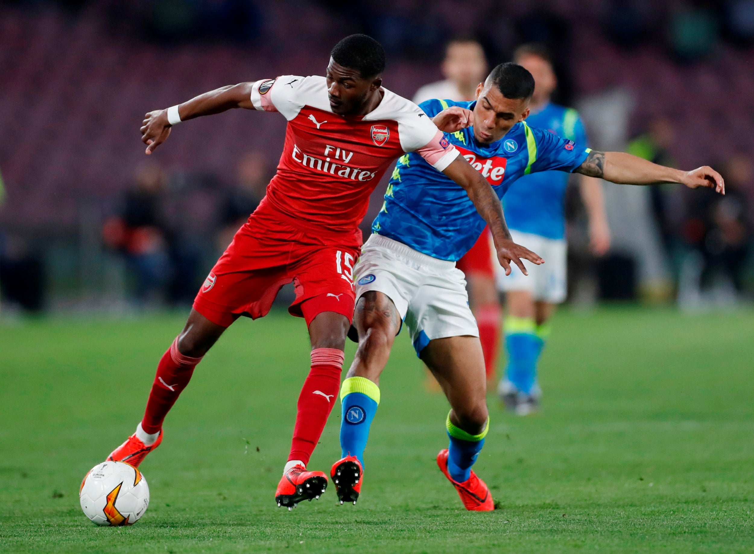 Maitland-Niles in action against Napoli last night