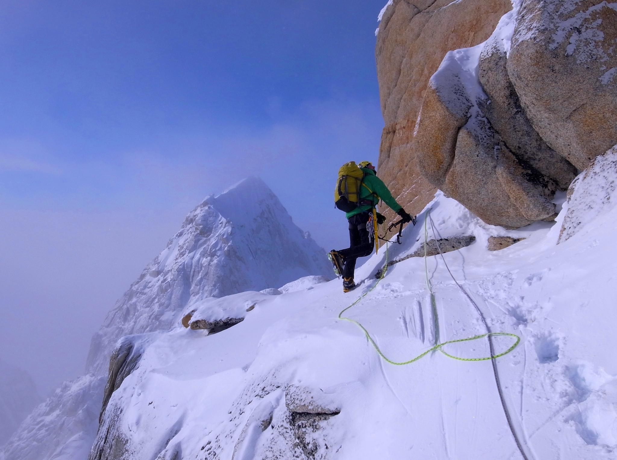 Jess Roskelley climbing the Kichatna Mountains in Alaska