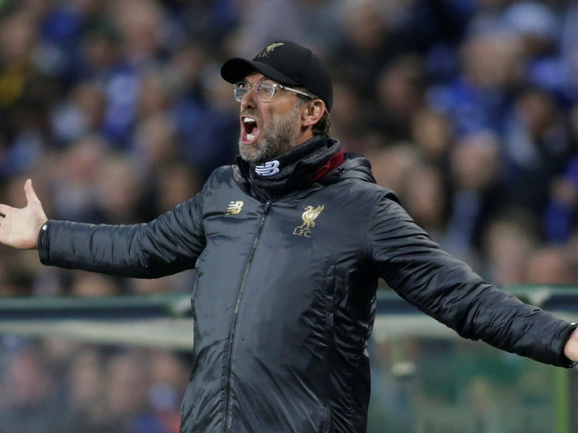 Liverpool manager Juergen Klopp reacts during the match