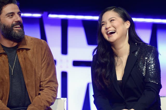 ‘The Rise of Skywalker’ stars Oscar Isaac and Kelly Marie Tran share a laugh at the convention