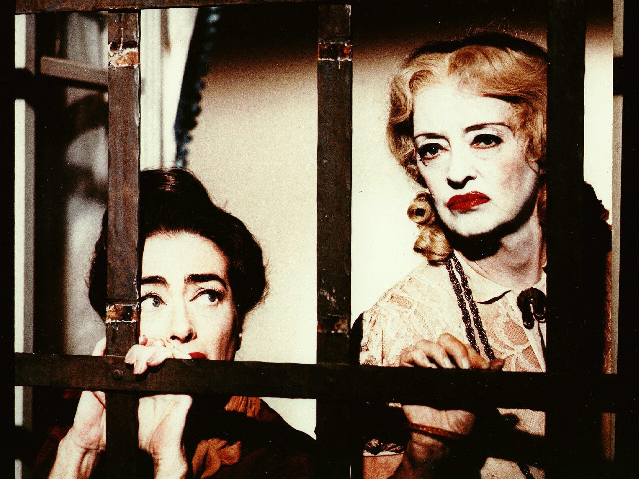 Joan Crawford (left) and Bette Davis as two sisters trapped in a self-made hell in ‘What Ever Happened to Baby Jane?’ (1962) (Rex)