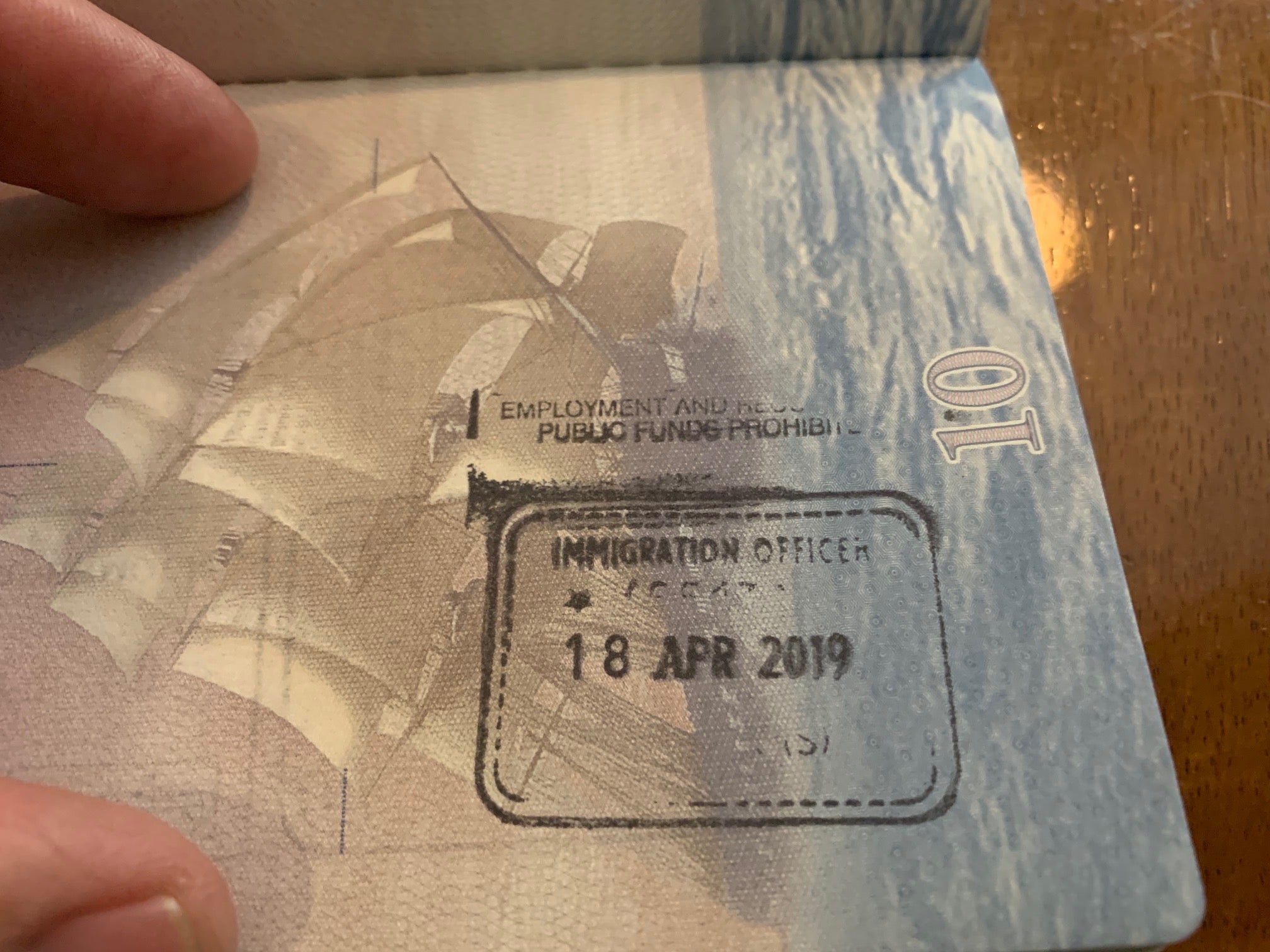 Border officials put a stamp in Viola’s passport indicating that she was on a six-month tourist visa and must not work or use public services