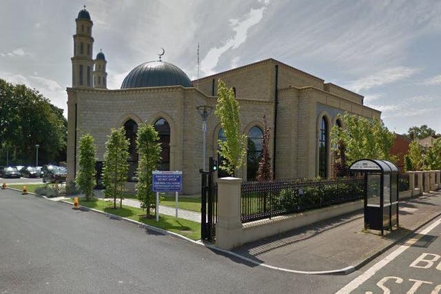 The graffiti was added to the gates of the Masjid-e-Salaam mosque overnight, police believe