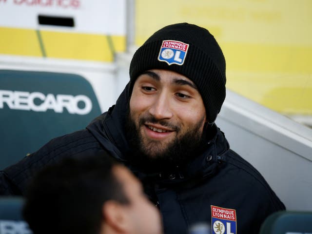 Lyon's Nabil Fekir on the bench