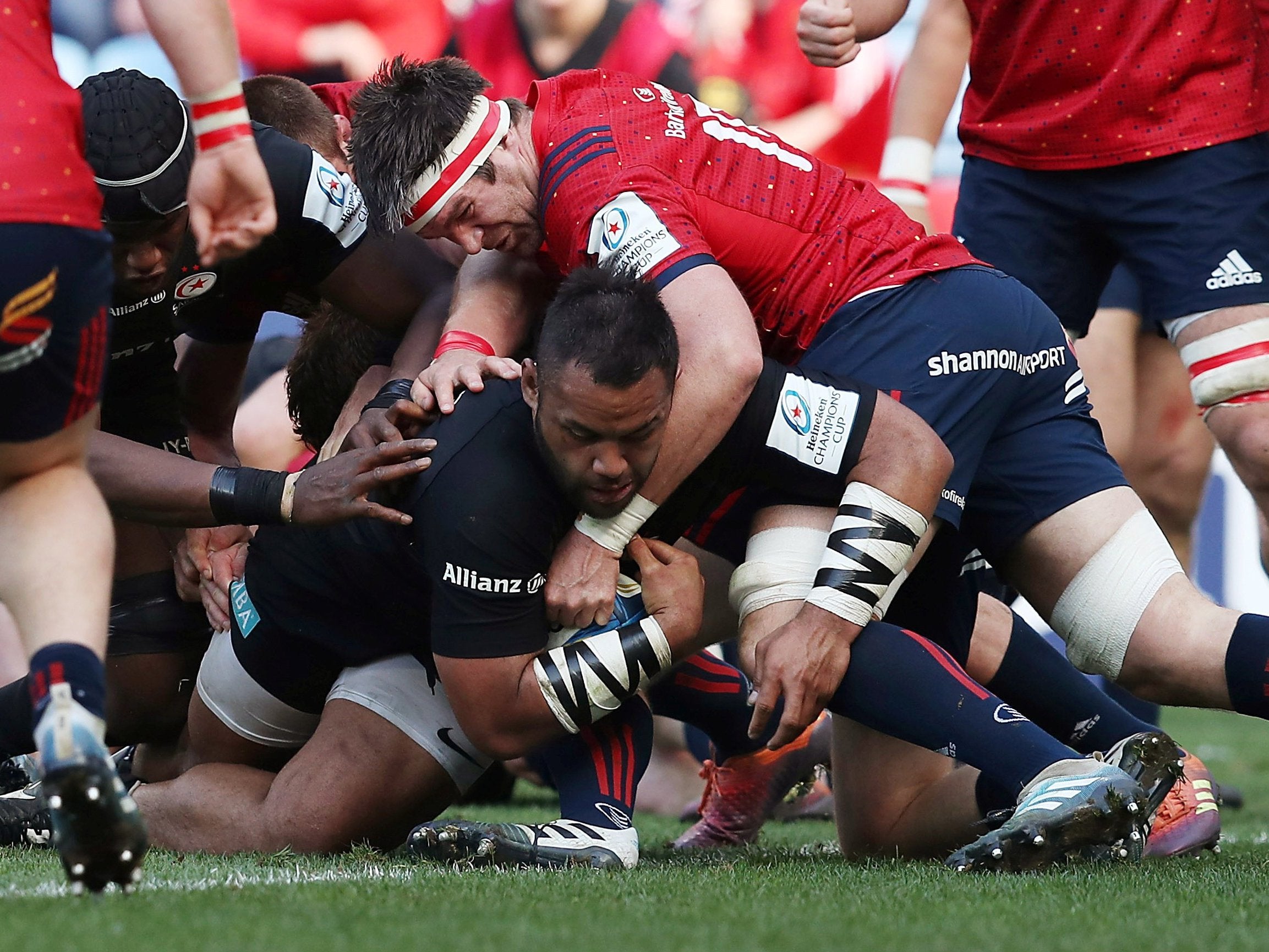 Billy Vunipola scored Saracens' second try to secure victory over Munster