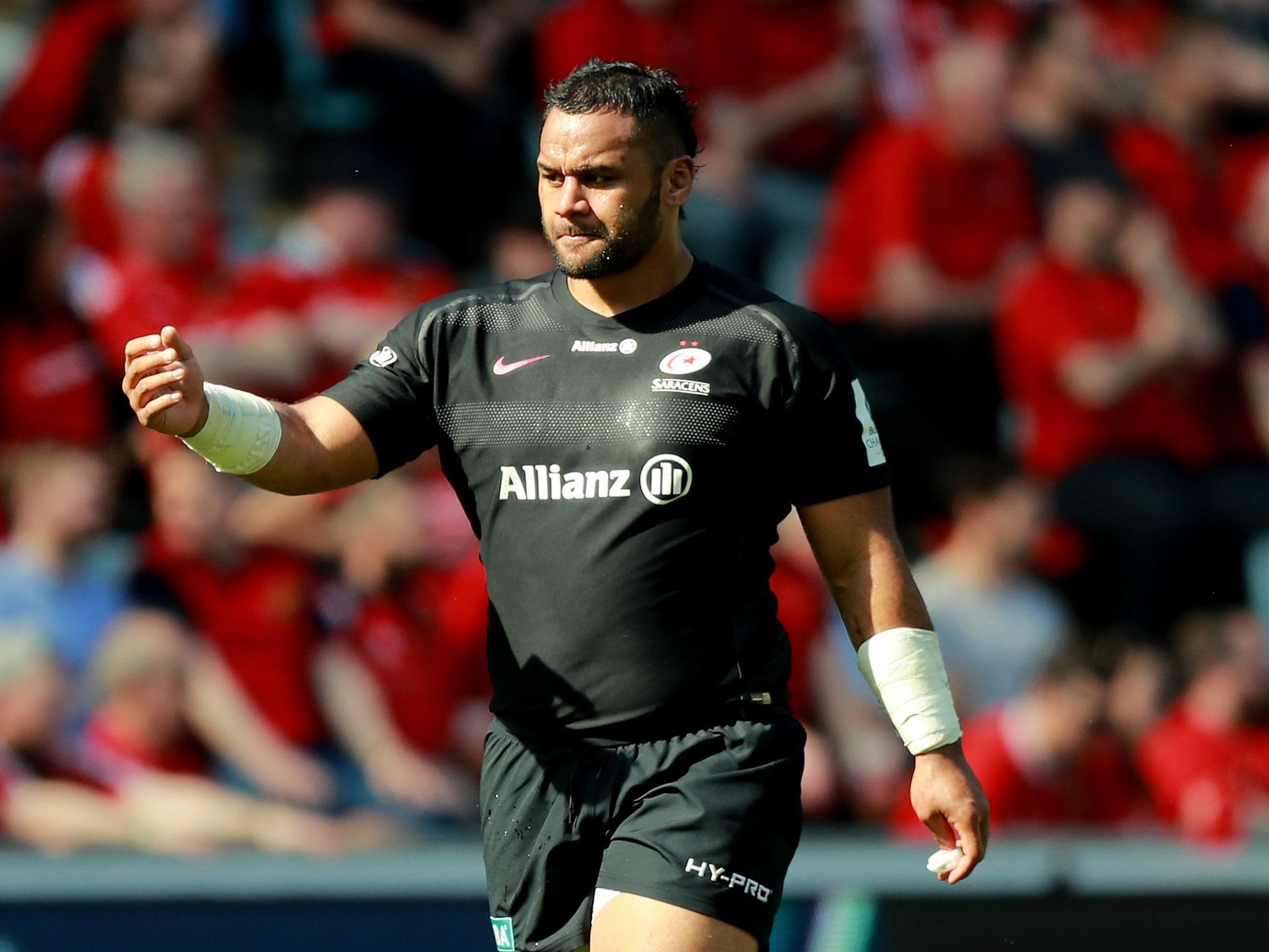 Vunipola was confronted by a Munster fan after Saracens’ victory at the Ricoh Arena