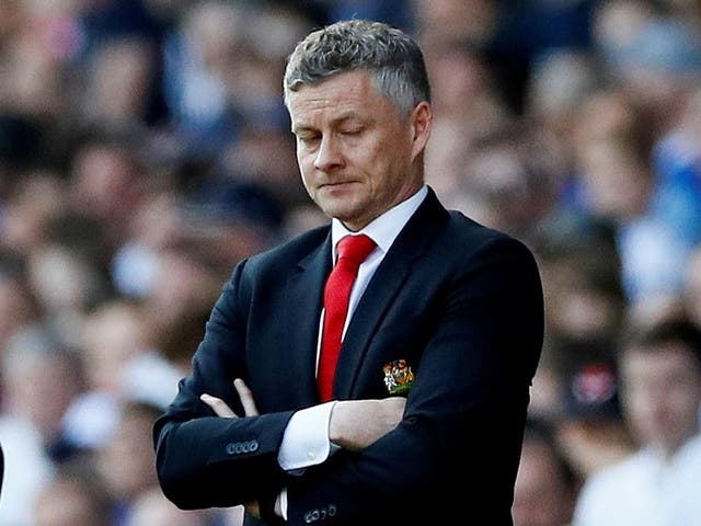 Ole Gunnar Solskjaer reacts to Manchester United's 4-0 drubbing by Everton