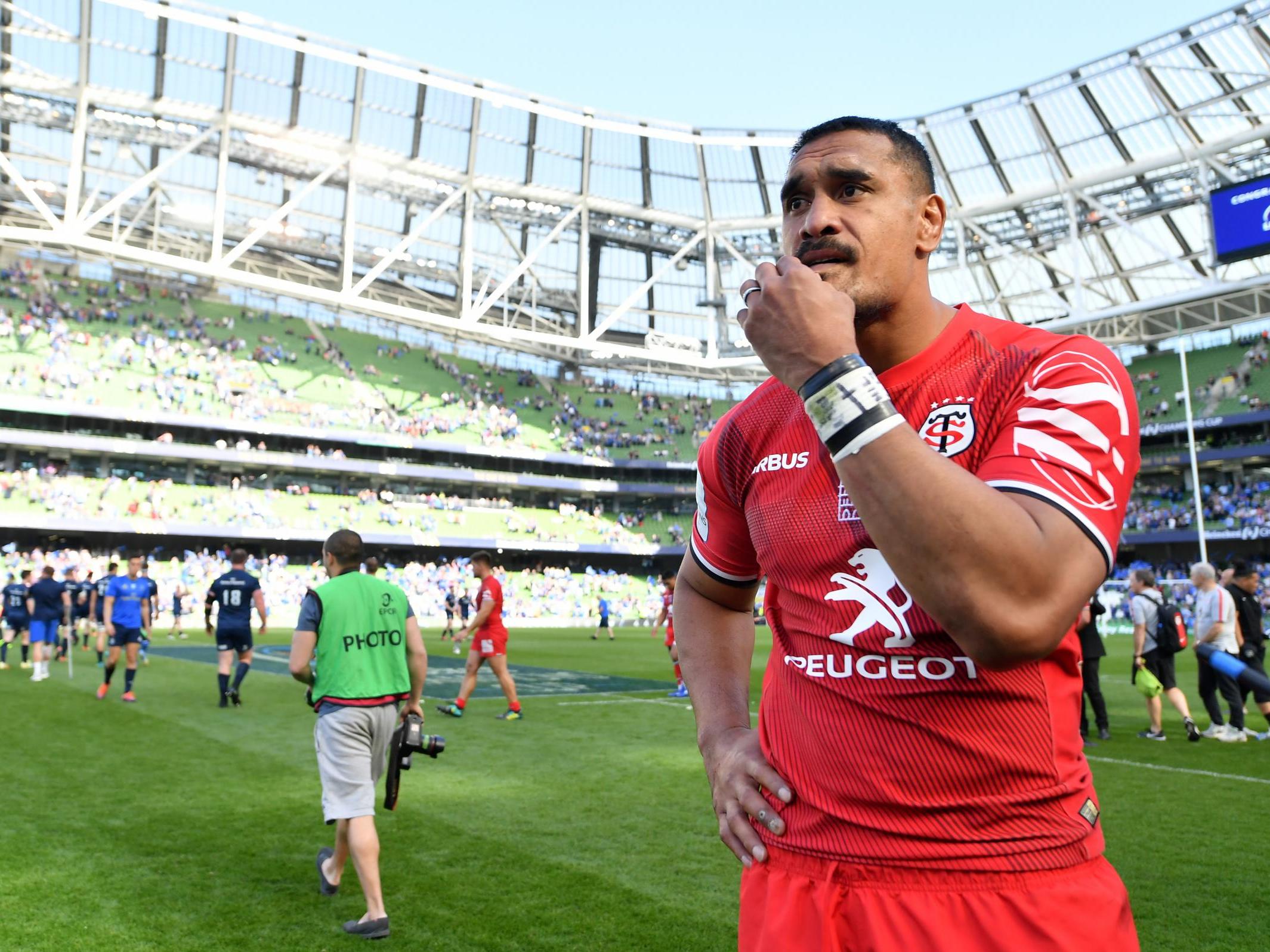 Jerome Kaino of Toulouse looks on after defeat