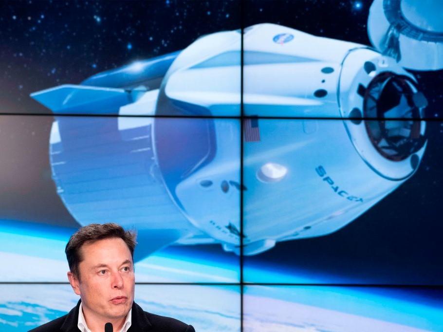 Elon Musk speaking after a previous SpaceX launch