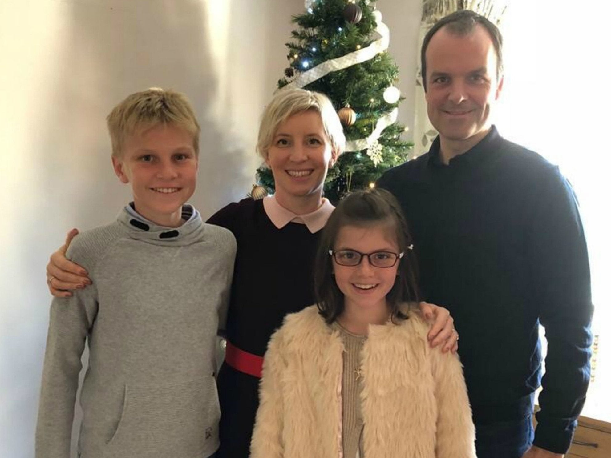 Ben Nicholson with wife Anita, son Alex, 14, and daughter Annabel, 11. The lawyer's wife and two children were among victims killed in the series of terror attacks in Sri Lanka.