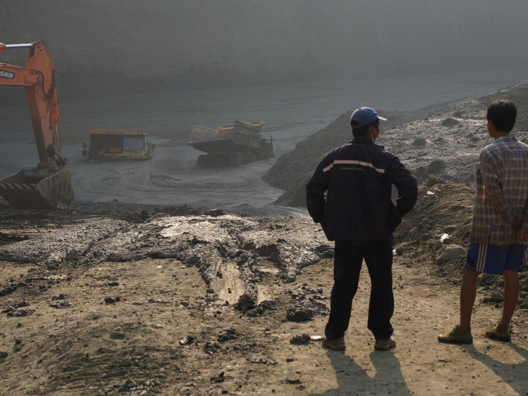 More than 50 people are believed to have died in a mudslide at a jade mining site in Hpakant, Kachin state, Myanmar, 22 April 2019.