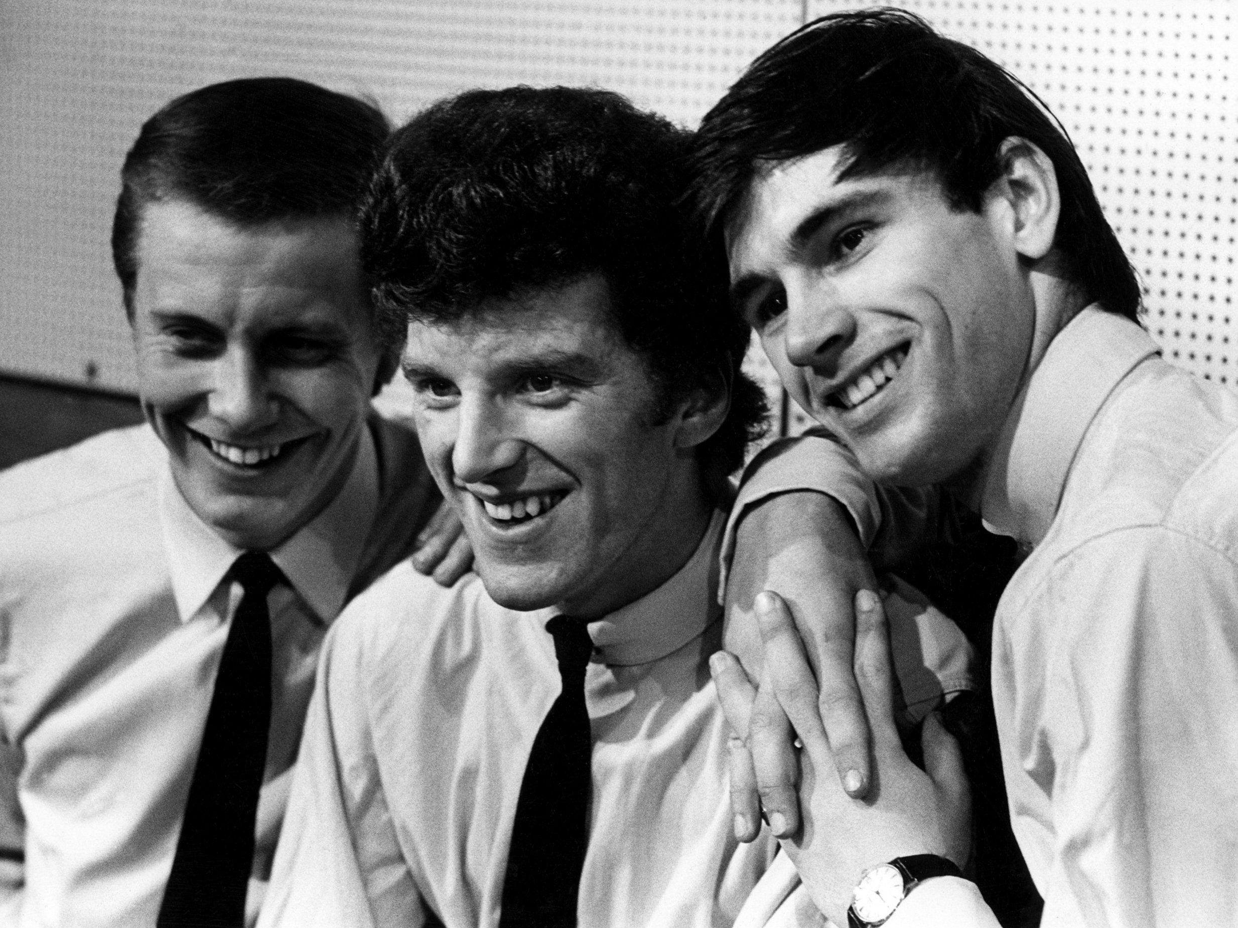 Hutchinson (centre) formed The Big Three with Johnny Gustafson (right) and Adrian Barber in 1961