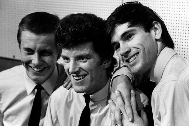 Hutchinson (centre) formed The Big Three with Johnny Gustafson (right) and Adrian Barber in 1961