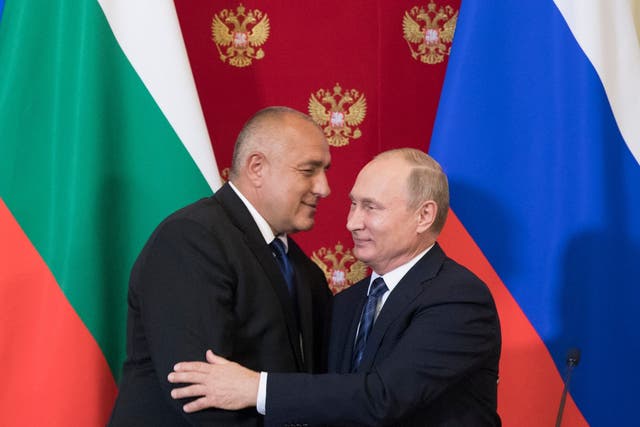Vladimir Putin and Bulgarian prime minister Boyko Borisov