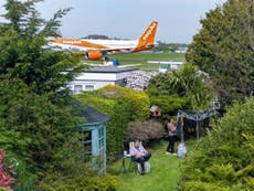 The Southend airport runway that’s fringed by gardens
