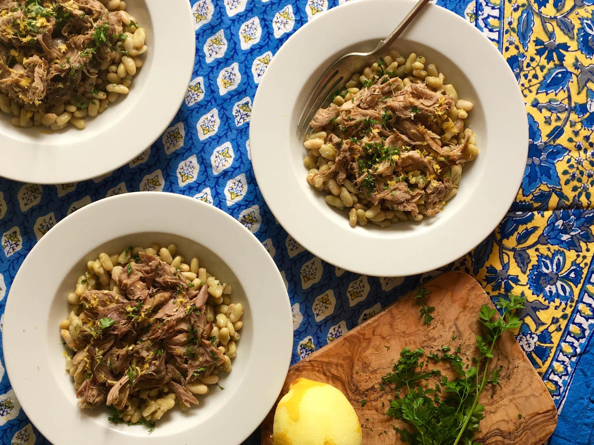 Beans, parsley and lemon make for a fresh and healthy serving