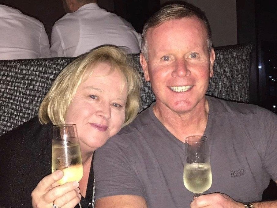 Lorraine Campbell, who was killed in the Sri Lanka attacks, with her husband Neil Evans