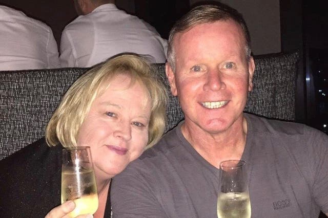 Lorraine Campbell, who was killed in the Sri Lanka attacks, with her husband Neil Evans