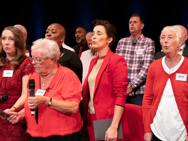 Vicky McClure (centre) with members of the dementia choir