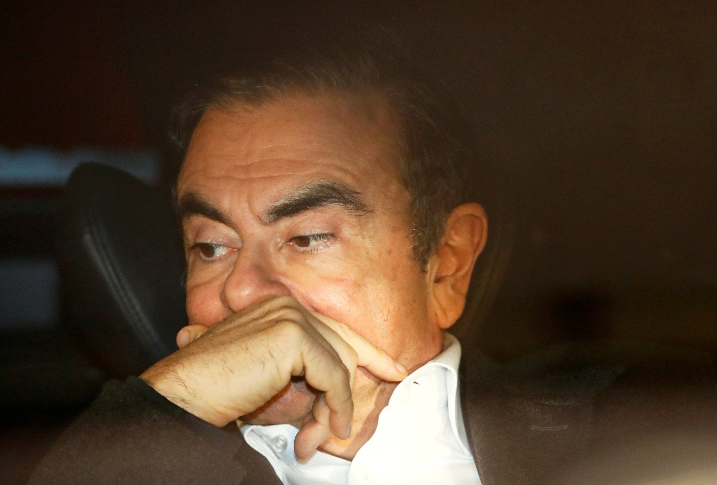Carlos Ghosn after being released on bail for the first time in Tokyo on 6 March 2019