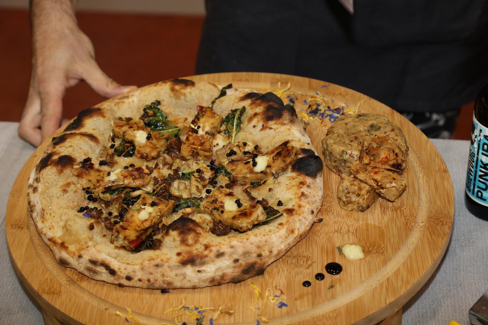 The winning pizza was made using BrewDog Punk IPA-infused whole grain dough (Purezza)