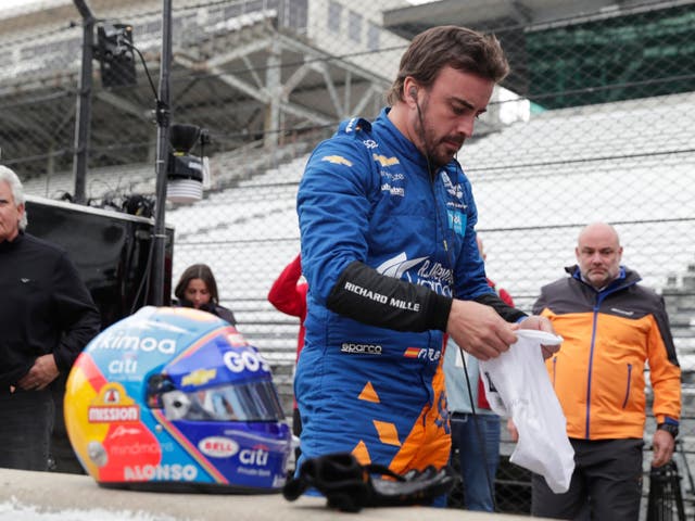 Fernando Alonso returned to Indianapolis for practice ahead of the Indy 500