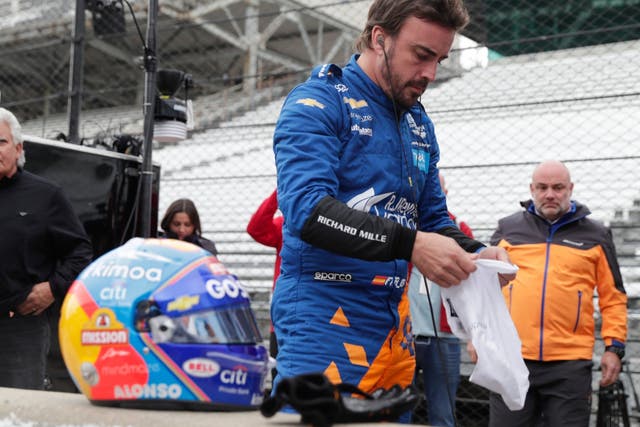 Fernando Alonso returned to Indianapolis for practice ahead of the Indy 500