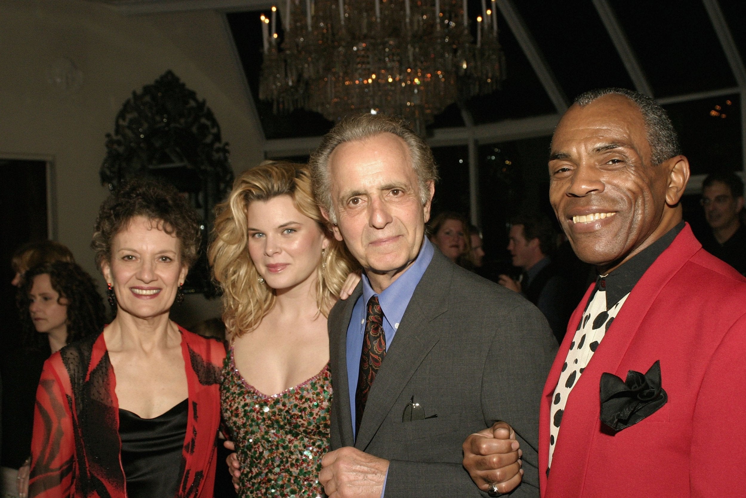 Medoff with ‘Prymate’ cast members Phyllis Frelich, Heather Tom and Andre De Shields on its opening night in 2004