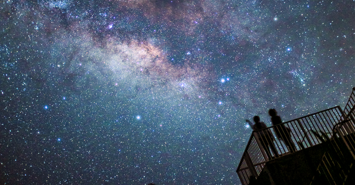 Stargazers view the summer Milky Way from Iriomote island