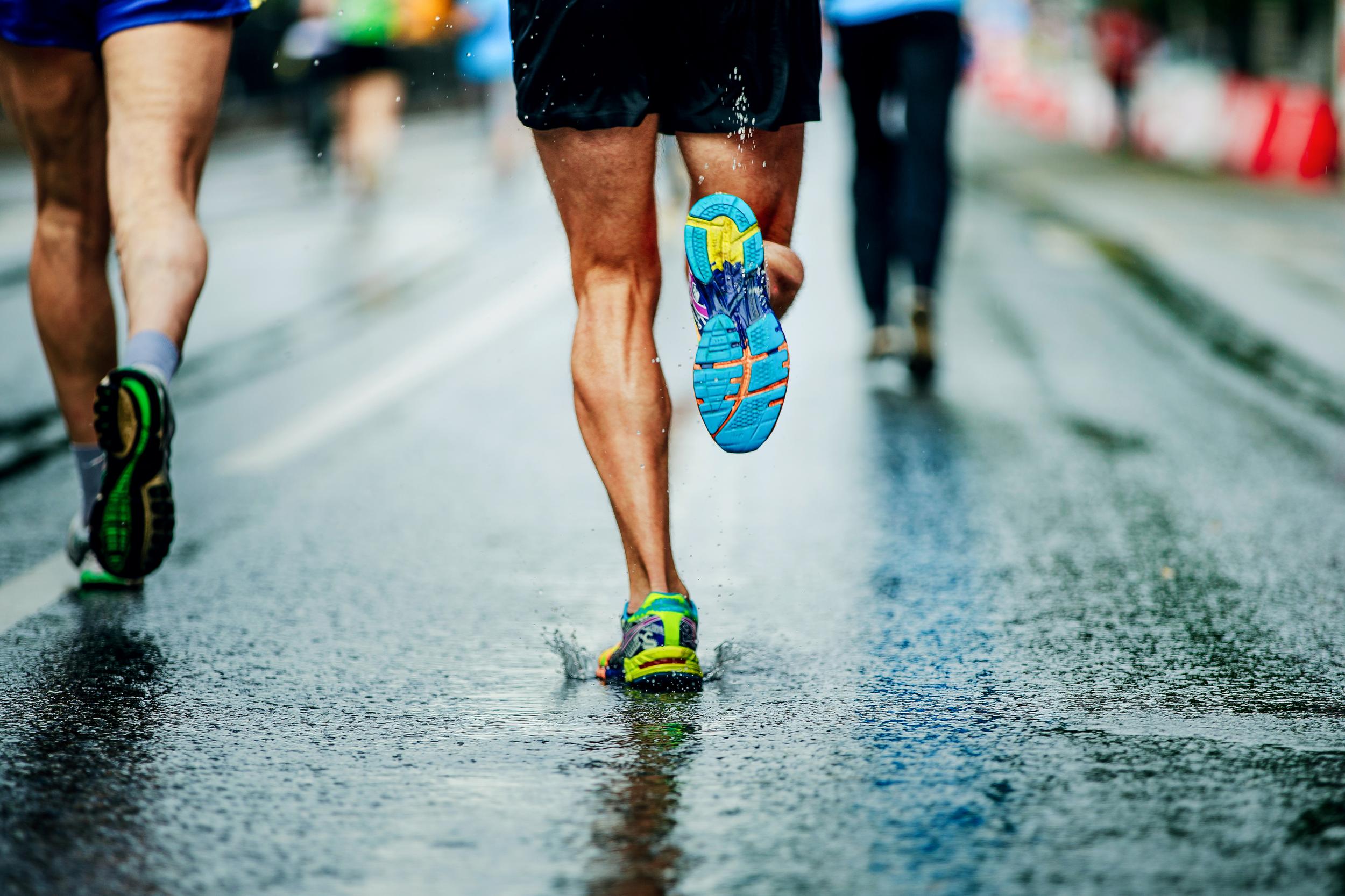 Man running marathon