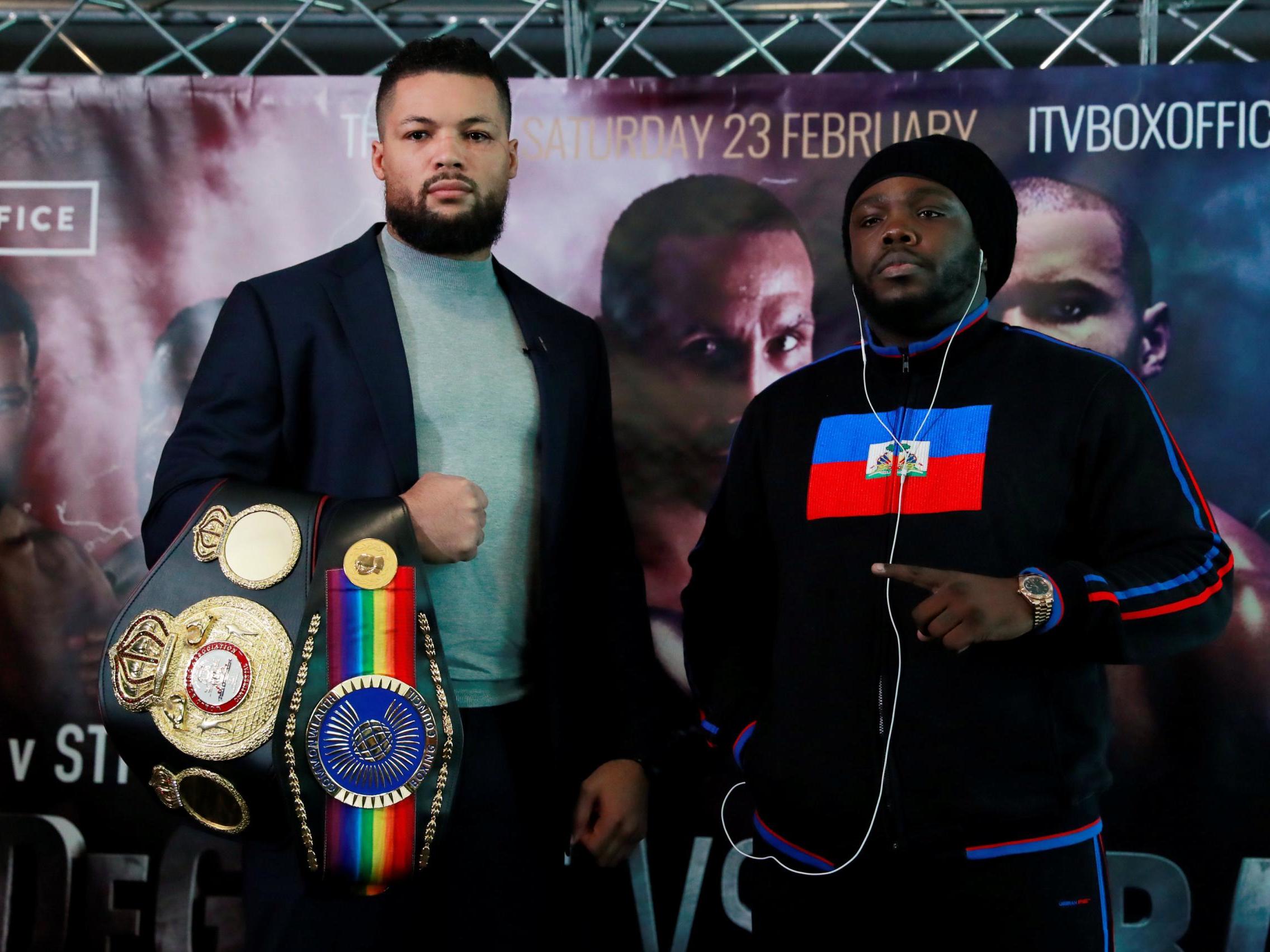 Joe Joyce, left, before his recent win over Bermane Stiverne