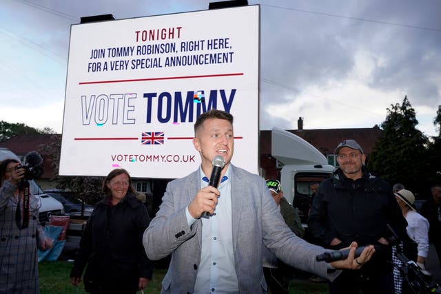 Robinson launched his campaign in Wythenshawe on Thursday
