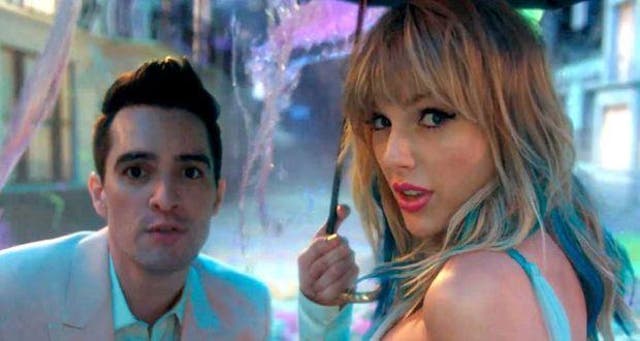 Brendon Urie and Taylor Swift in the video for 'ME!'