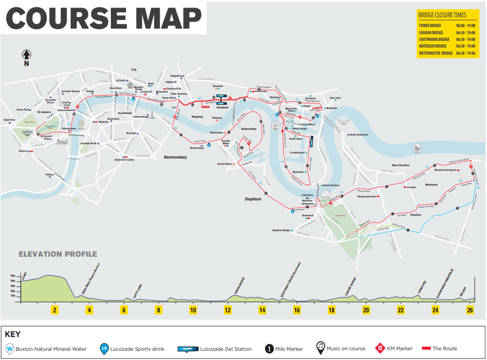 London Marathon 2019 Course Map Route ?width=982&height=726