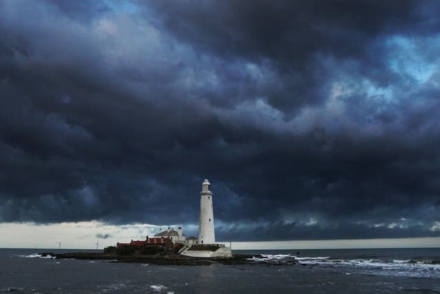 Clouds over St Mary’s Lighthouse in Whitley Bay, Tyne and Wear