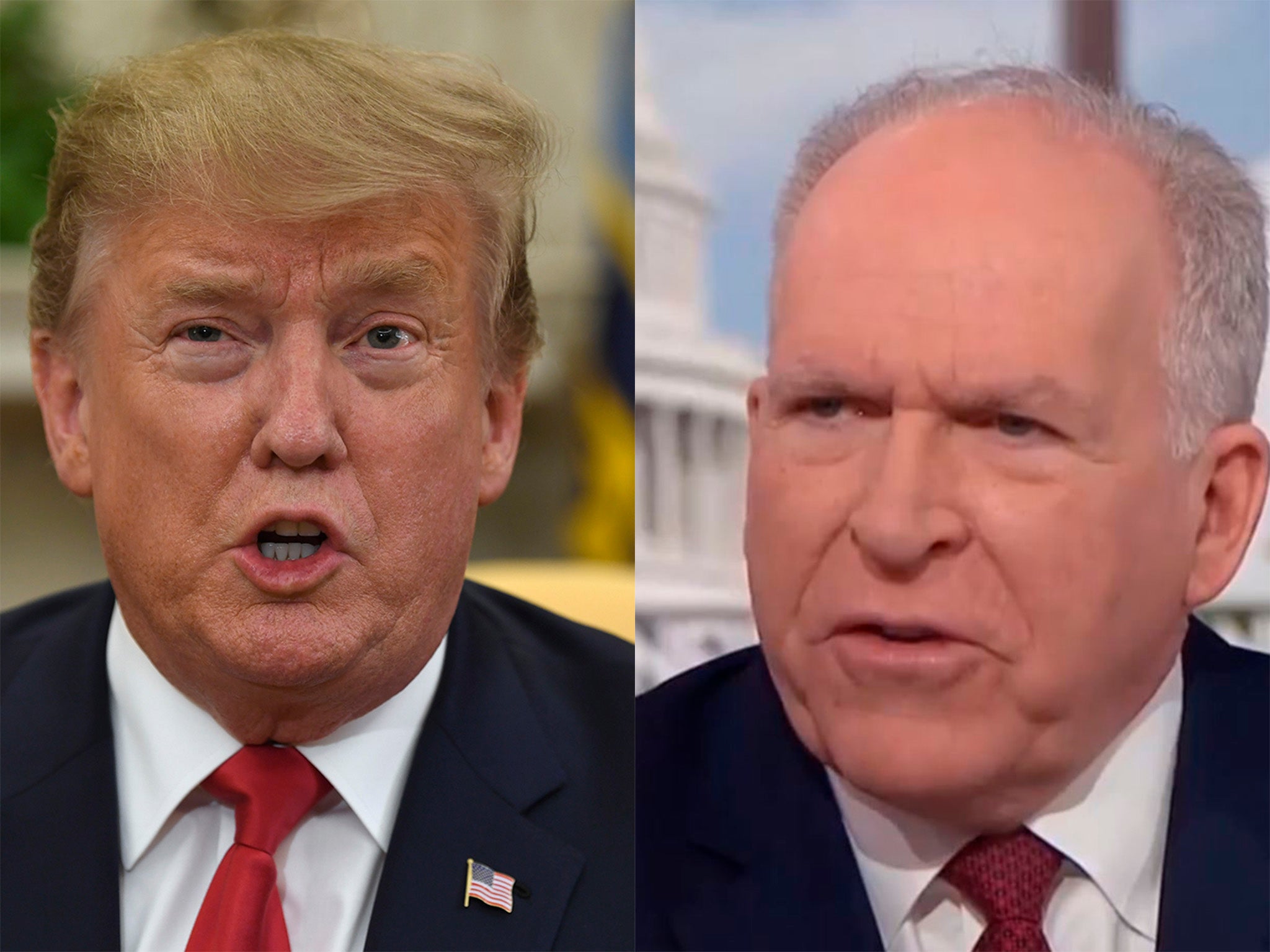 Former CIA Director John Brennan hit back at Donald Trump after he called Mueller’s Russia investigation an attempted ‘coup’ on his presidency