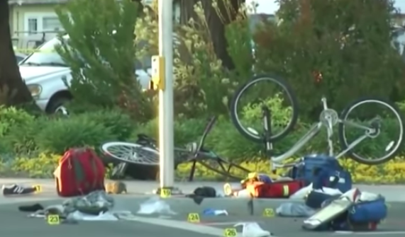 The aftermath of the crash, which happened on Tuesday in the Sunnyvale area of San Francisco