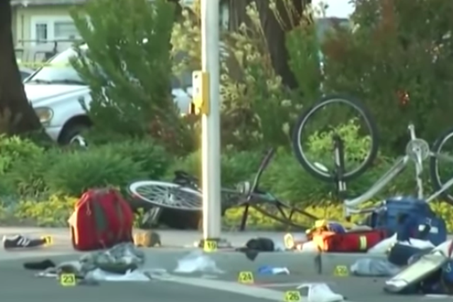 The aftermath of the crash, which happened on Tuesday in the Sunnyvale area of San Francisco