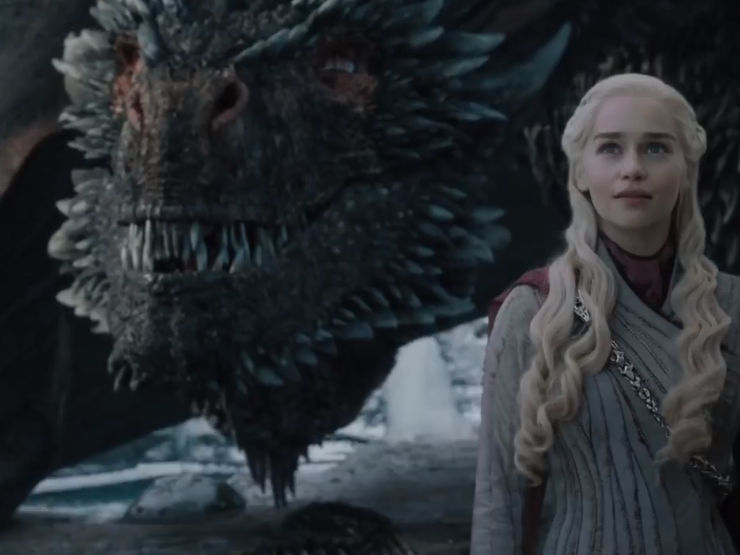 Daenerys (Emilia Clarke) with Drogon: a face only a mother of dragons could love