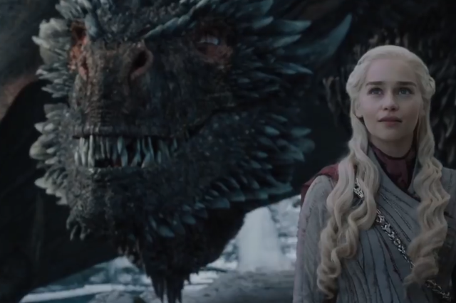 Daenerys (Emilia Clarke) with Drogon: a face only a mother of dragons could love