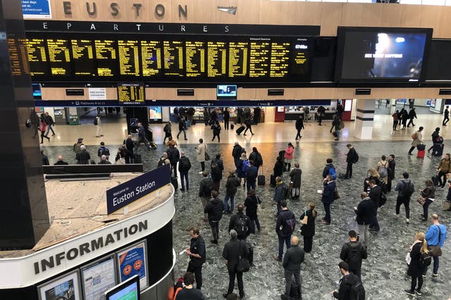 Wish you were here? London Euston at the time the passengers from the overnight train were due to arrive