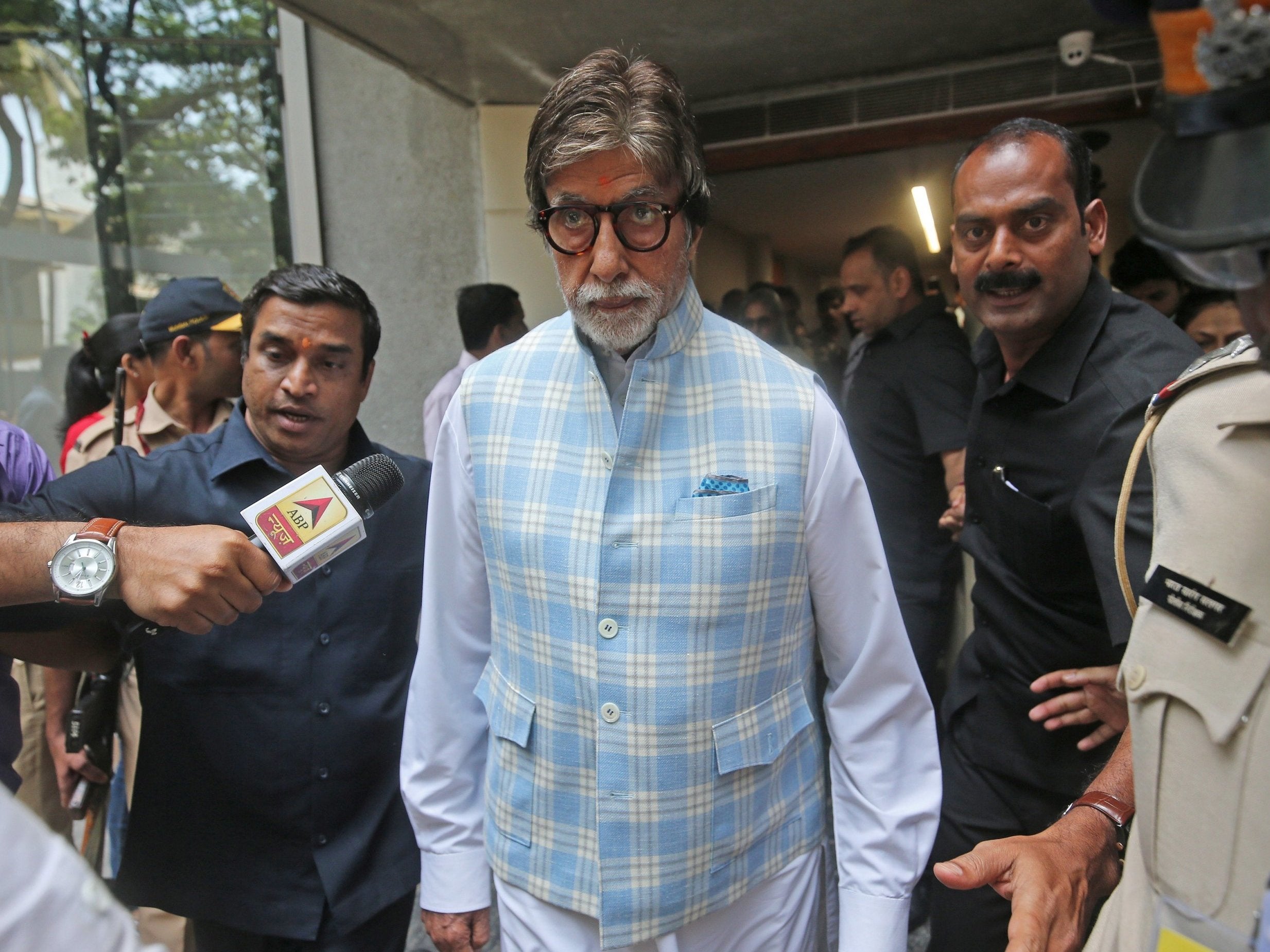 Bollywood star Amitabh Bachchan after casting his vote
