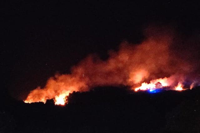 Fire crews battled through the night to contain a blaze at Ashdown Forest in East Sussex