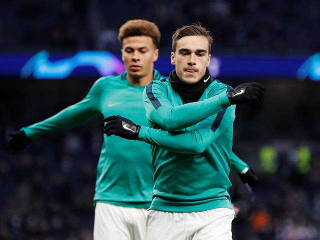 Tottenham's Harry Winks and Dele Alli during the warm up