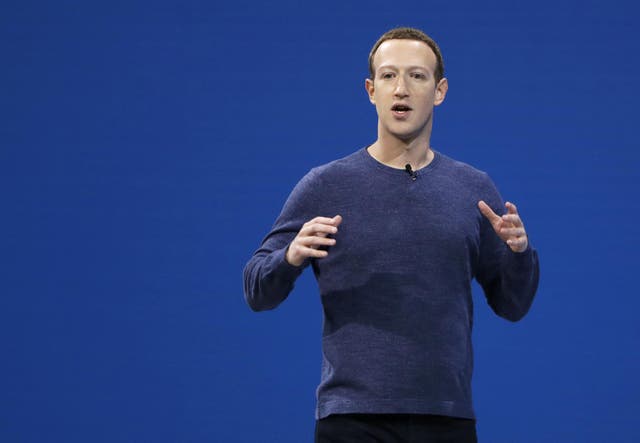 Facebook CEO Mark Zuckerberg makes the keynote speech at F8, Facebook's developer conference in 2018