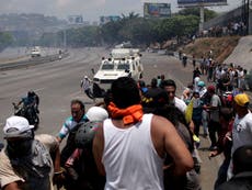 Venezuelan protestors mowed down by armoured military truck