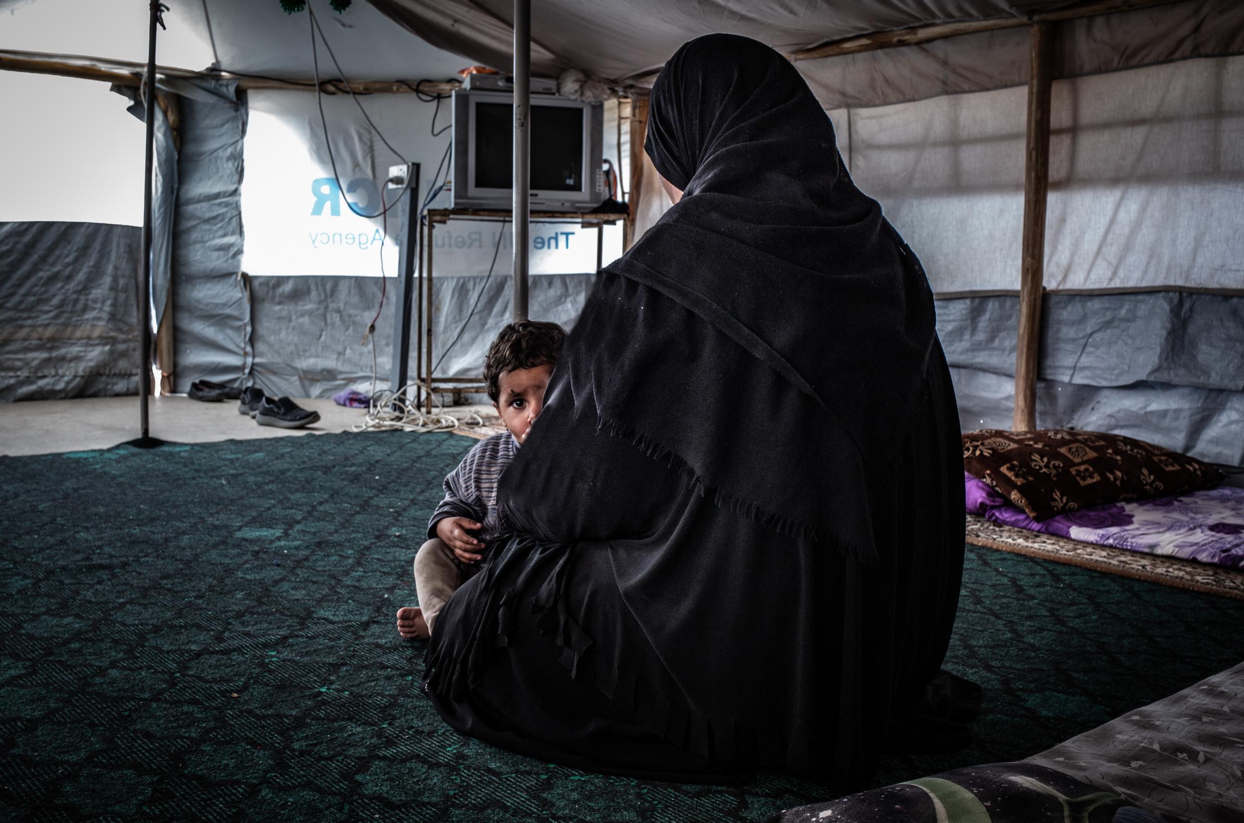 Hana, a mother of seven children, fled Hawija in 2017 as the Iraqi government retook the city; some of her children have no identity documents