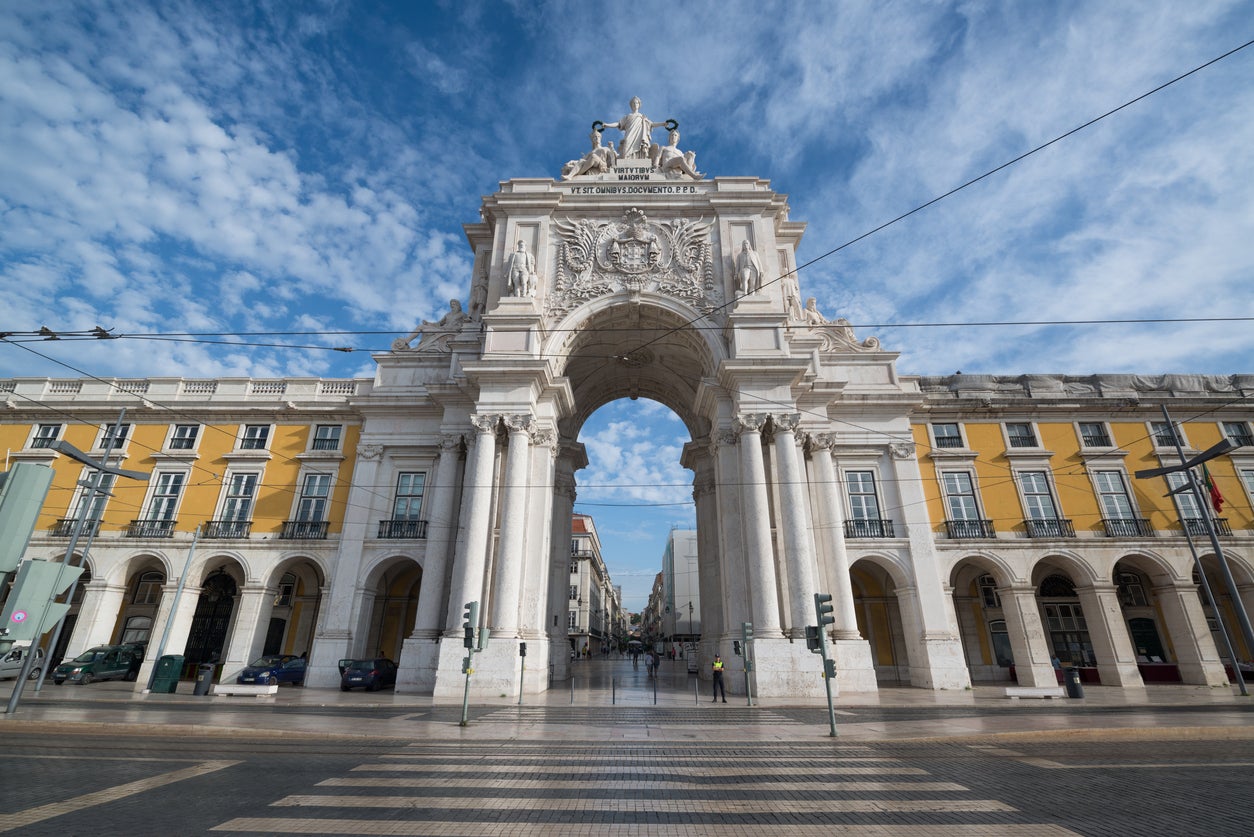 Augusta St Triumphal Arch is found in the vibrant square of?Praca?do?Comercio (Getty)